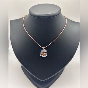 Swarovski hear an butterfly charm necklace